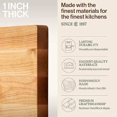 John Boos Chop-N-Slice Series Square Wooden Maple Cutting Board 10”x10” — view 4