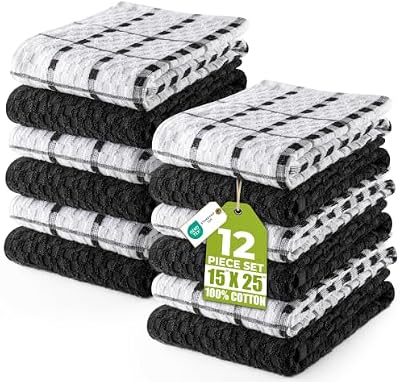 Utopia Kitchen Towels 12 Pack 15x25 Inch 100% Cotton Popcorn Terry — view 2