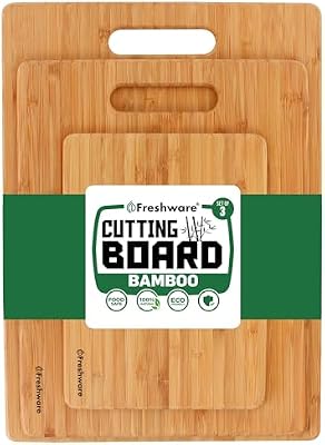 Freshware Bamboo Cutting Board Set of 3, Wooden Cutting Boards for Kitchen, Knife Friendly Food Grade Choppin… — view 2