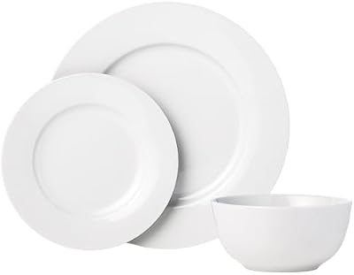 Amazon Basics Porcelain Dinnerware Set, Microwave and Dishwasher Safe, Service for 6, 18-Piece, Plates, Bowls… — view 3