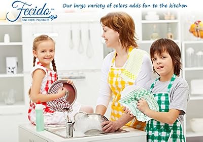 Fecido Classic Dark Kitchen Dish Towels with Hanging Loop - Heavy Duty Absorbent Dish Clothes - European Made… — view 4