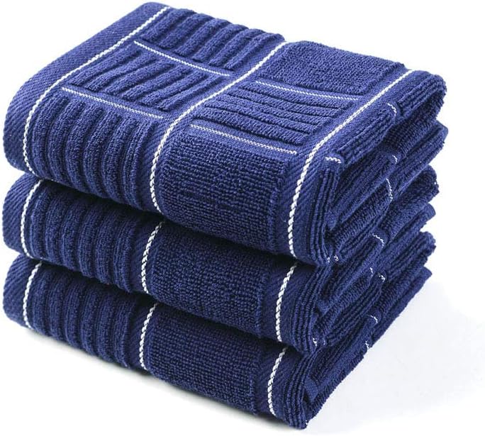 Anyi 100% Cotton Kitchen Towels, Absorbent Dish Towels with Hanging Loop, Soft Kitchen Hand Towels for Washin…