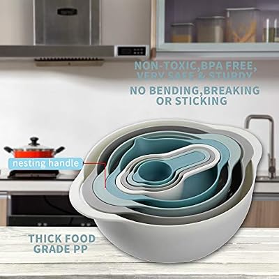 Plastic Mixing Bowls, Multicolored, Set of 8, Rv Camping Accessories — view 4