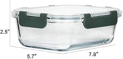 M MCIRCO 8 Pack,30 oz Glass Food Storage Containers with Lids, Gray — view 3