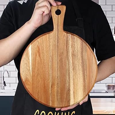Acacia Wood Cutting Boards for Kitchen Round Chopping Charcuterie Boards — view 3