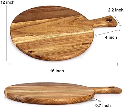 Acacia Wood Cutting Boards for Kitchen Round Chopping Charcuterie Boards — view 4