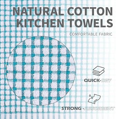 Oeleky Cotton Kitchen Towels, 15x26, Checkered, 8 Pack — view 4