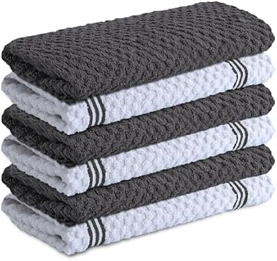 Infinitee Xclusives Kitchen Towels - 6 Pack - Cotton Dish Towel |15" x 25"| — view 2