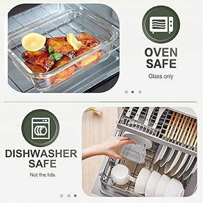 KOMUEE 30 Pieces Glass Food Storage Containers Set with Lids, Gray — view 4