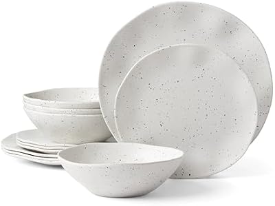 Oneida Terrazzo Cream Melamine 12-Piece Dinnerware Set for 4 — view 2