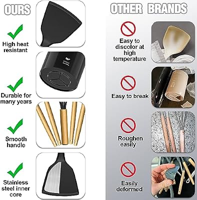 Kitchen Utensils Set- 34PCS Silicone Cooking Utensil with Holder, Umite Chef Heat Resistant Kitchen Spatula S… — view 4