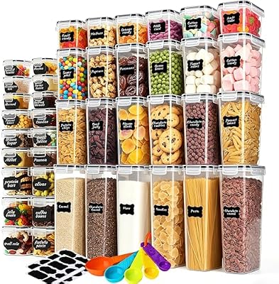 42pcs Airtight Containers, Clear Stackable Dry Food Storage — view 2