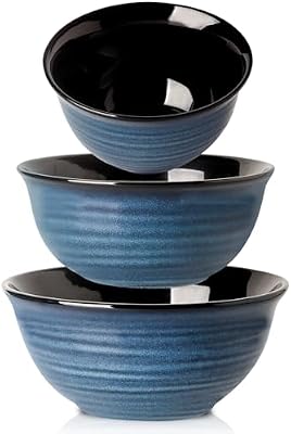 HASENSE Mixing Bowls, Ceramic Serving Bowls Set for Cooking, Baking, Prepping, Large Nesting Bowls for Salads… — view 2
