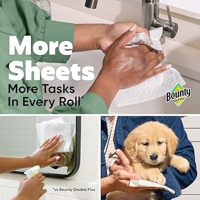 Bounty Quick-Size Paper Towels, White, 8 Family Triple Rolls = 27 Regular Rolls — view 4