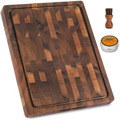 THETCHRY Walnut Cutting Boards for Kitchen Solid Wood End Grain 17"×13"×1" — view 2