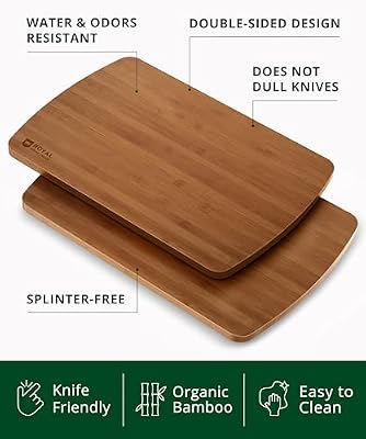 ROYAL CRAFT WOOD Wooden Cutting Boards for Kitchen Meal Prep & Serving - Bamboo Wood Serving Board Set with D… — view 3