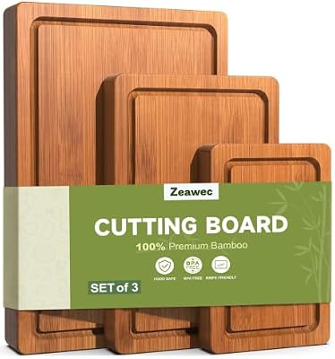 3-Piece Set Deep-Carbonized Bamboo Cutting Board for Kitchen, Carbonized — view 2