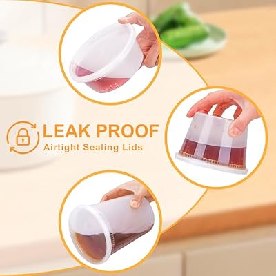 BYSNOW 60 Sets Deli Containers with Lids - 32/16/8 oz, 20 of Each Size — view 4