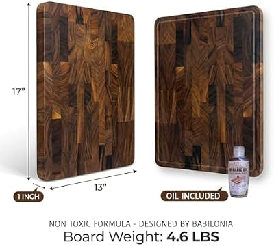 Walnut Wood Cutting Board for Kitchen, End Grain Chopping Boards — view 3