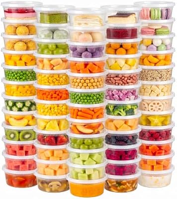 60 Sets 8 oz Deli Containers with Lids, Leakproof & Airtight BPA Free Takeout Plastic Food Storage Containers… — view 2